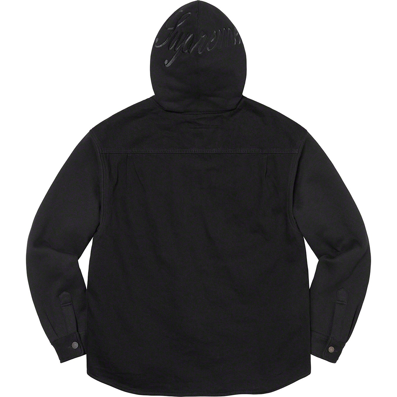 Fleece Hooded Denim Shirt view 3